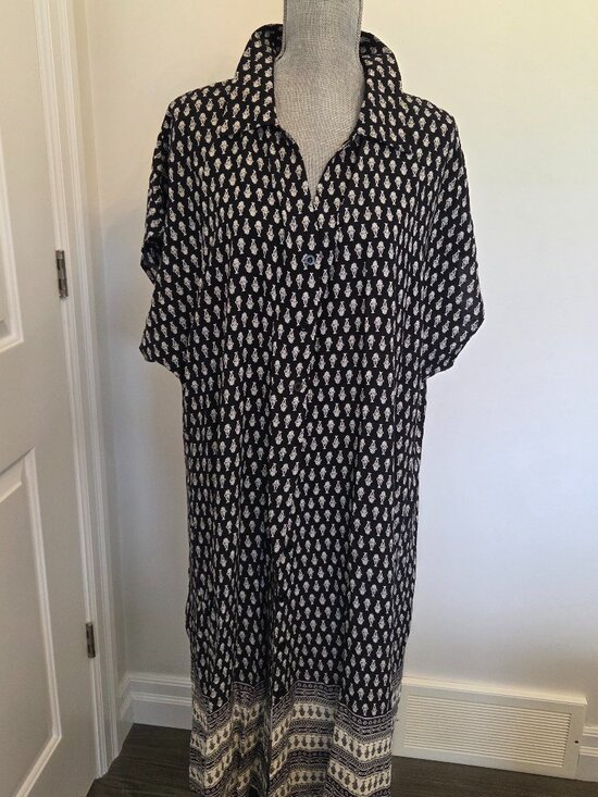 Cupshe Other - Cupshe NWT shirt dress beach cover up black and white short sleeve size xl